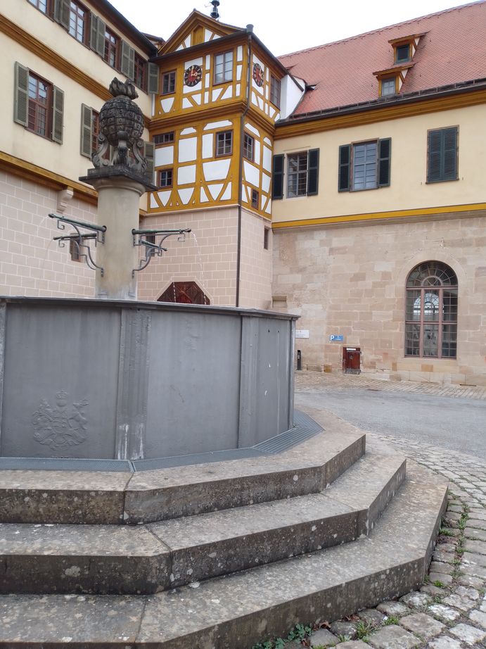 Tuebingen castle courtyard  fountain