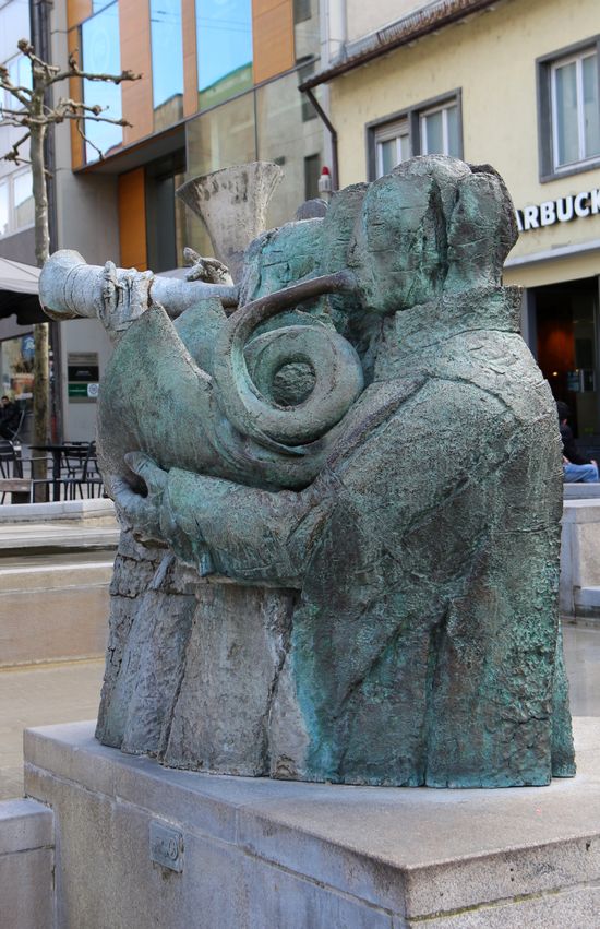 Heilbronn Germany horn blowers statue