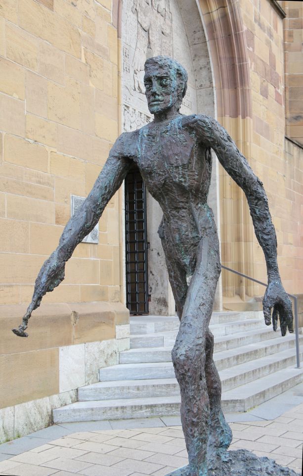 Heilbronn Germany naked man statue