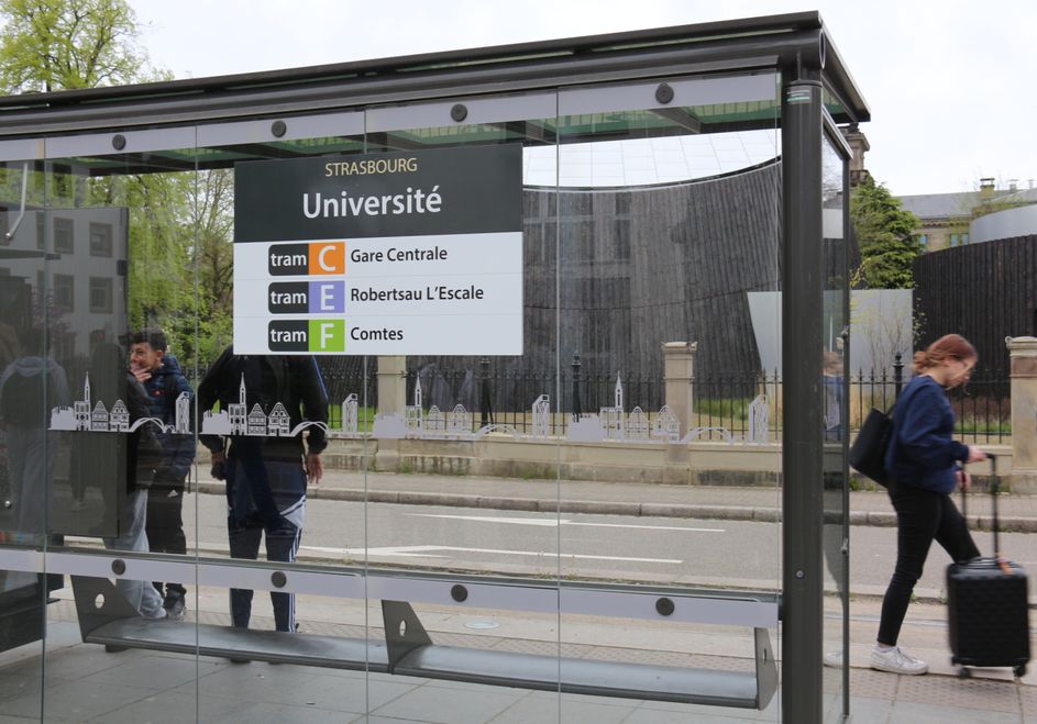 strasbourg university tram stop alsace france